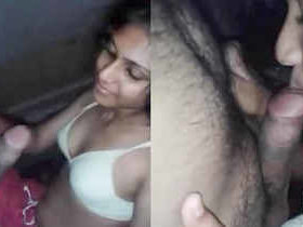 Bengali girlfriend gives oral sex and has her breasts fondled with audio recording
