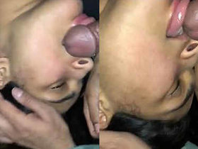 A Pakistani couple engages in oral and breast stimulation after dark