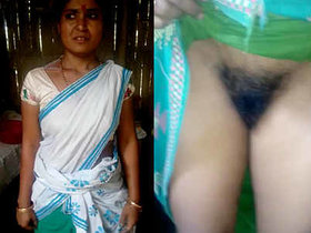 Indian wife reveals her intimate parts to her partner
