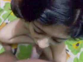 Indian girlfriend's private oral pleasure caught on camera