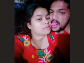 Young lovers passionately kissing each other