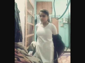 Adorable Latina babe performs for boyfriend with Hindi dialogue