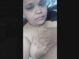 Indian wife's husband stimulates her chubby pussy with oral and finger play