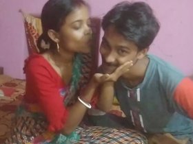 Saree-wearing Indian girl has a good time with her boyfriend