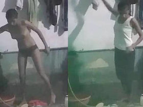 Young and slender Desi girl Simran takes a steamy shower