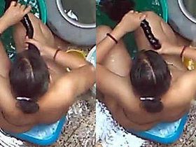 Indian aunt's secret nude bath recorded by hidden camera