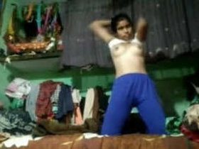 A charming South Asian woman pleasures herself with her lover's recorded footage