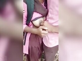 Teacher showing off her boobs in the open air. Desi xxx mms