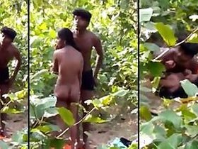 Jealous boyfriend finally catches girl fucking black lover outdoors, Desi scandal XXX MMC