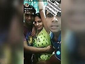 Two XXX fuckers keep Desi company as she broadcasts a home porn show