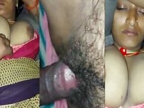 Sleepy wife Desi fucks teenager's hairy pussy on camera MMS