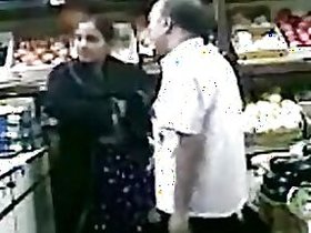 Older couple enjoys a quick fuck in the supermarket