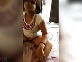 Hot Indian lush-breasted beauty at home with her lover