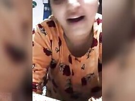 Shy milf Desi shows off her big natural tits for a home xxx video