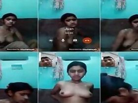 Bangladeshi girl Desi nude in the bathroom on video call