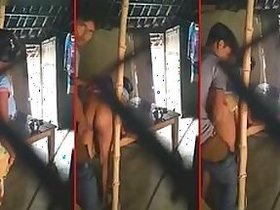 Sex in Desi village! Indian sexy aunt in a red sari fucks fast and sucks