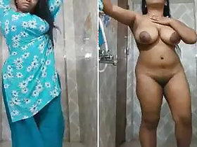Desi girl strips her panties in the bathroom
