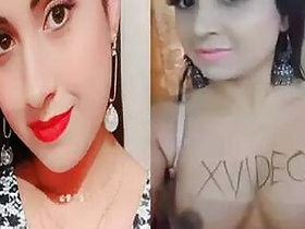 Boobs of a sexy girl for a live sex site