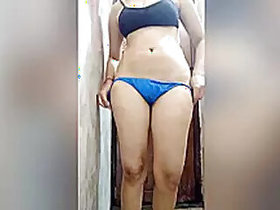 Girl in Panties Shows Her Asshole and Big Tits with Hairy Wet Pussy