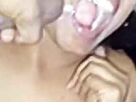 Busty college student gets cum on her face from a guy in Sri Lanka
