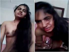 Sunday Hot Look Indian college student Gives blowjob and gets rid of lover's dick