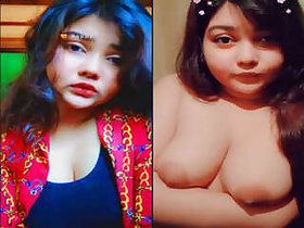 Super hot bangla girl shows her tits and jerks her fingers