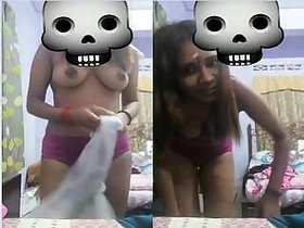 Sexy girl showing her tits