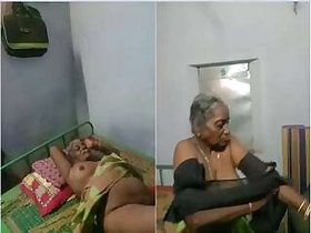 Mature couple showing tits and pussy