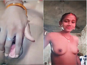 Desi Bhabhi shows her tits and wet pussy