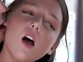 Asstraffic teen strips at the bus stop